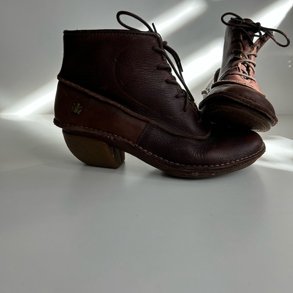 EL NATURALISTA Women's Brown Laceup Leather Ankle Boots SIZE 8 UK 38 RANA THARU - Picture 2 of 13